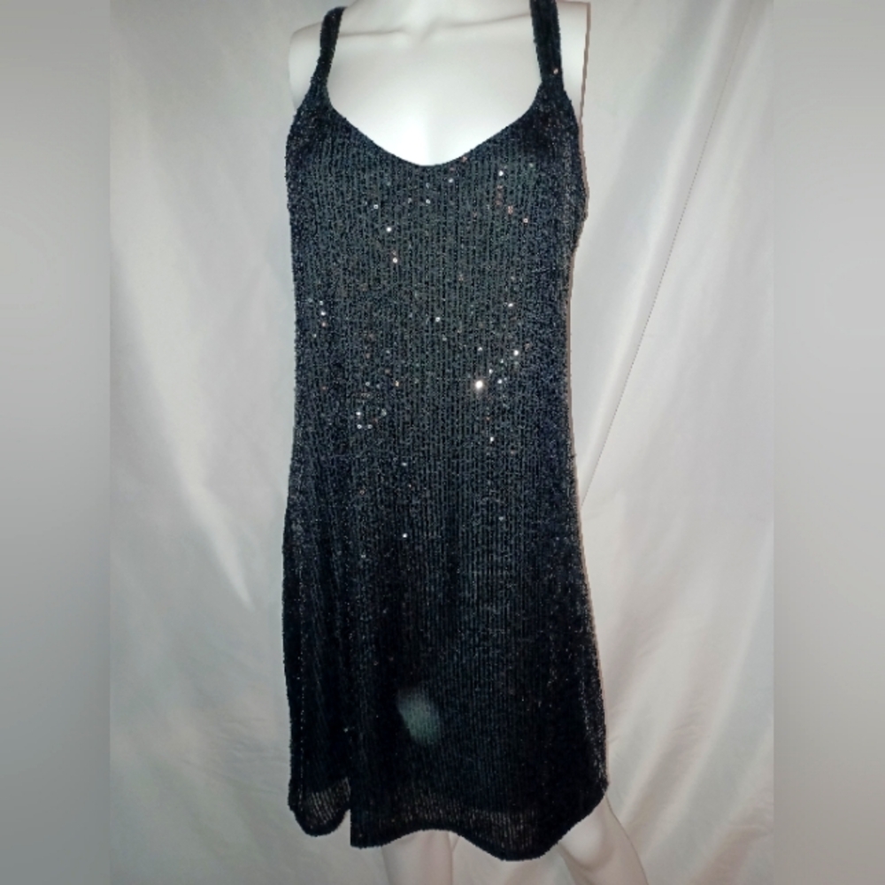 Maurices Black Sequin Knit Midi Dress